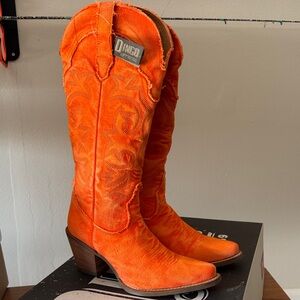 Dingo Women's Bright Orange Heeled Boots